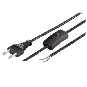 GBC 14.2000.40 - Διπολική Καλωδίωση 2x0.75 με ενδιάμεσο διακόπτη Μαύρη Μπαλαντέζες & Προεκτάσεις Onetrade